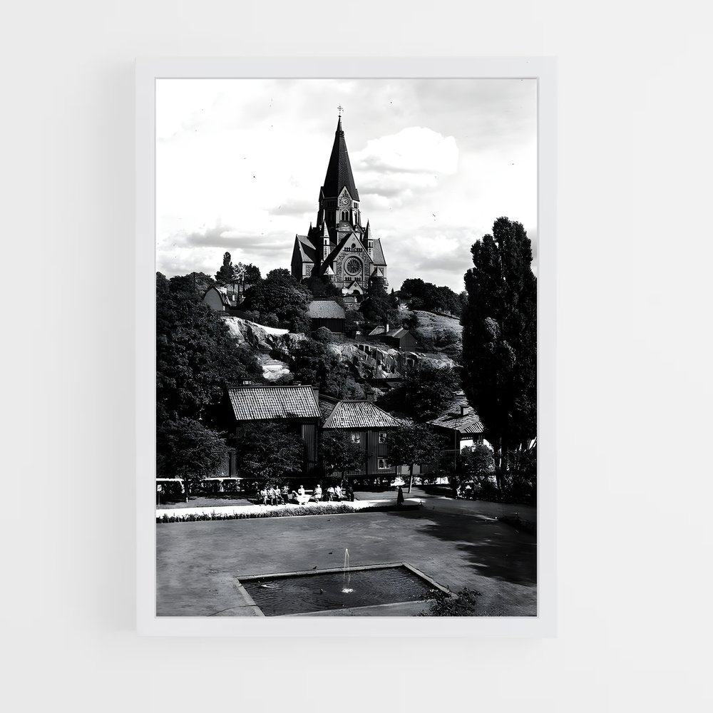 Poster Église sur la Colline – affiche Jeux Olympiques (vue 3)